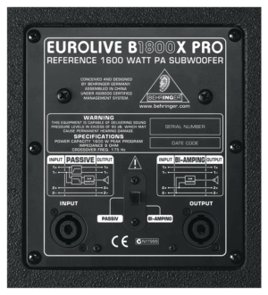 Ремонт Behringer B1800X
