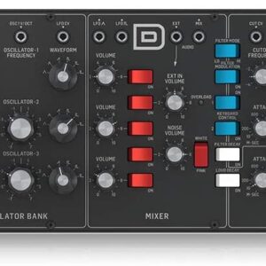 Behringer Legendary Analogue Synthesizer with 3 VCOs/Ladder Filters/LFO and Euro Rack Format (Model D)